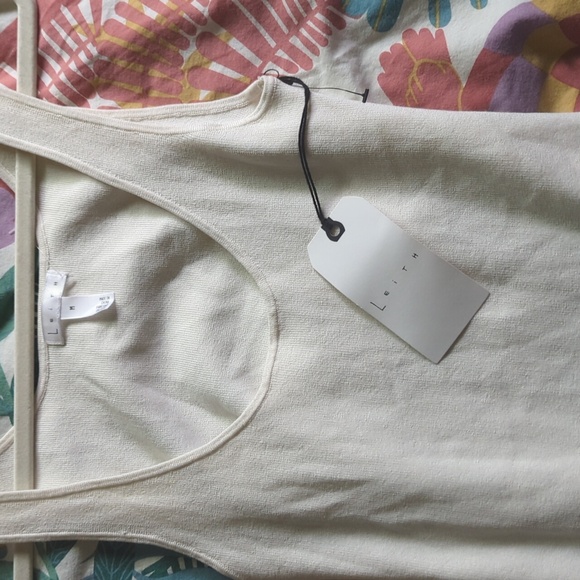 NWT Leith Medium White Ribbed Body con dress - Picture 5 of 6